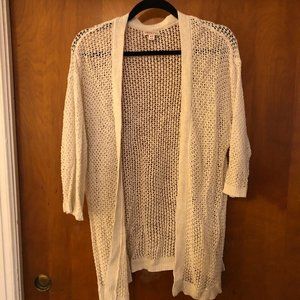 Merona - Metallic White Open Knit Cardigan